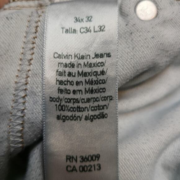 Calvin Klein Jeans Jeans Mens 34x32 Relaxed Straight Distressed Paint Splatter - Picture 5 of 10